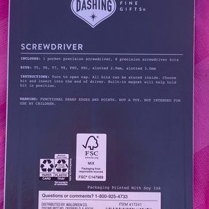 Red screwdriver with 9 heads. Perfectly fits in pockets to take everywhere.